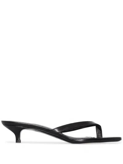 TOTÊME TOTEME LEATHER HEELED THONG SANDALS