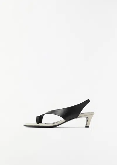 Totême Leather Heeled Thong Sandals In Multi