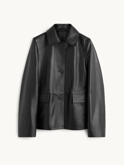 Totême Paneled Textured-leather Jacket In Black