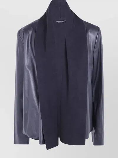 Totême Jacket Scarf Leather Jacket In Black