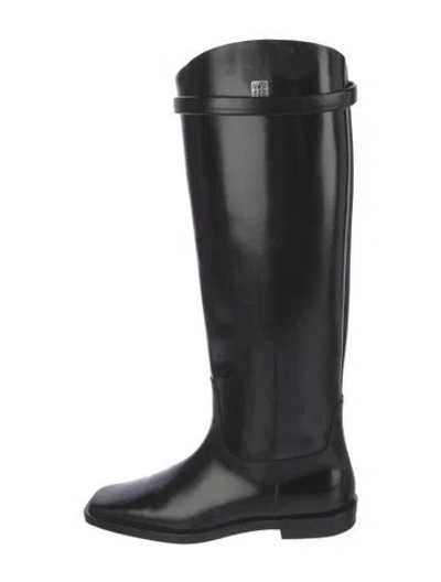 Pre-owned Totême Leather Leather Trim Embellishment Riding Boots In Black