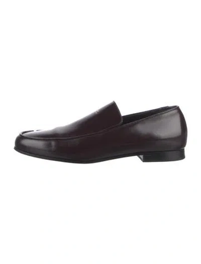 Pre-owned Totême Leather Loafers In Burgundy