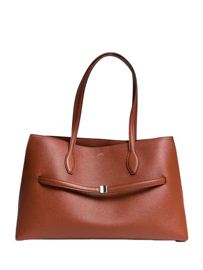 Totême Toteme Leather Lounge Tote Sienna