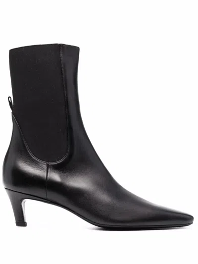 Totême Toteme Leather Mid Heel Boots