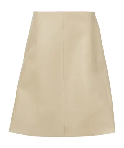 Totême Leather Midi Skirt In Brown