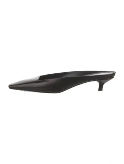 Pre-owned Totême Leather Mules In Black