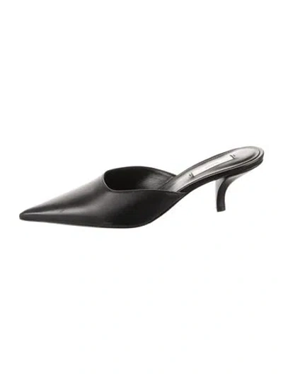 Pre-owned Totême Leather Mules In Black
