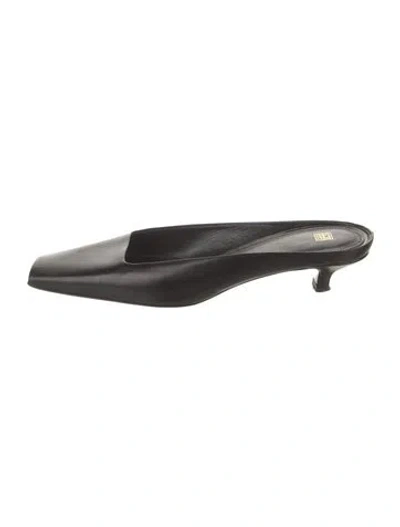 Pre-owned Totême Leather Mules In Black