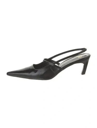 Pre-owned Totême Leather Mules In Black