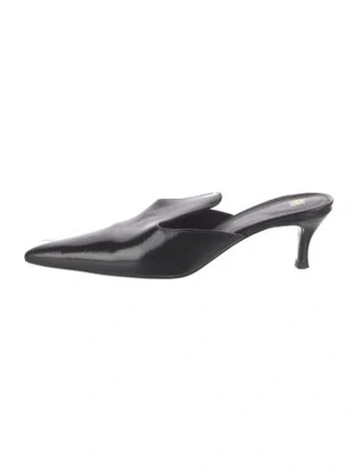 Pre-owned Totême Leather Mules In Black
