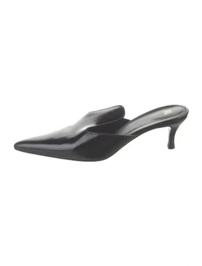 Pre-owned Totême Leather Mules In Black