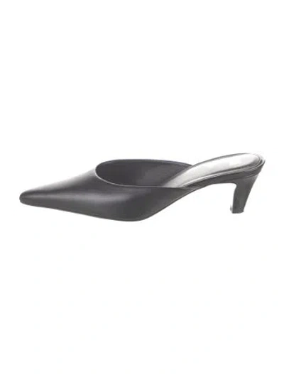Pre-owned Totême Leather Mules In Black
