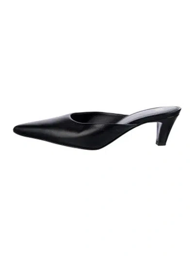 Pre-owned Totême Leather Mules In Black