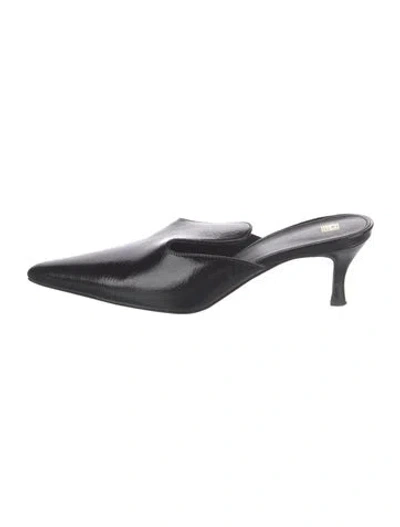 Pre-owned Totême Leather Mules In Black