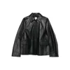 Totême Grained-texture Leather Jacket In Black