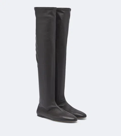 Totême Leather Over-the-knee Boots In Black
