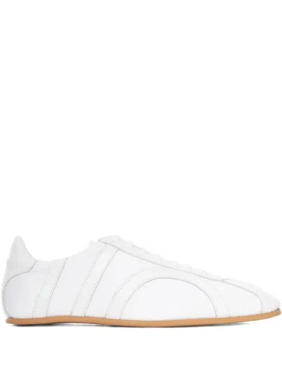 Totême Toteme Leather-panel Lace-up Sneakers In White