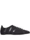 Totême Leather-panel Recycled-cotton Sneakers In Black