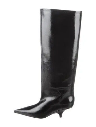 Pre-owned Totême Leather Rain Boots In Black