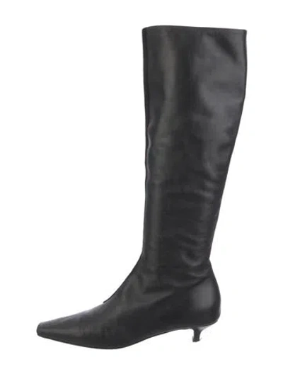Pre-owned Totême Leather Riding Boots In Black