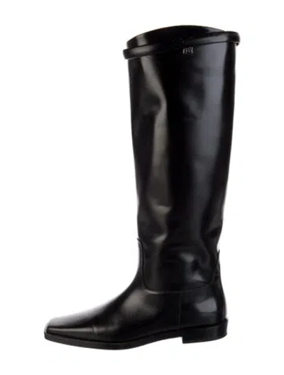 Pre-owned Totême Leather Riding Boots In Black