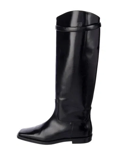 Pre-owned Totême Leather Riding Boots In Black
