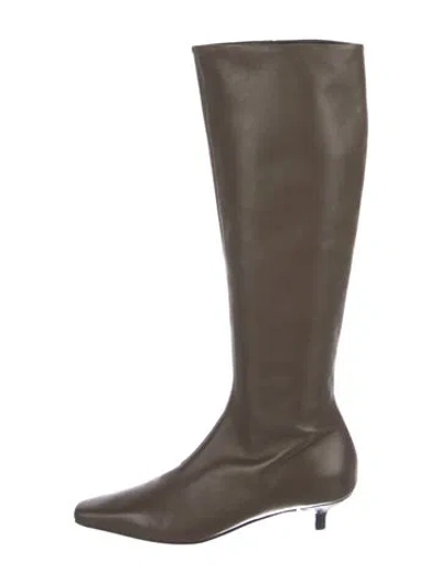 Pre-owned Totême Leather Riding Boots In Black