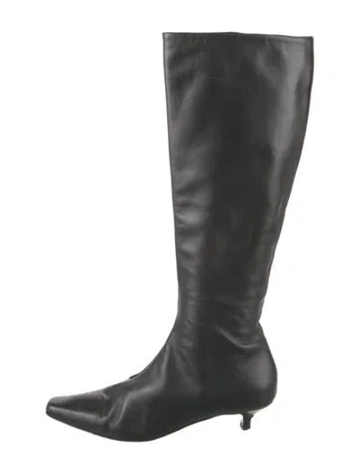 Pre-owned Totême Leather Riding Boots In Black