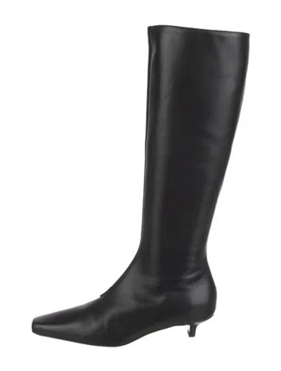 Pre-owned Totême Leather Riding Boots In Black