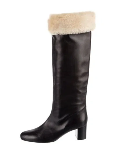 Pre-owned Totême Leather Riding Boots In Black
