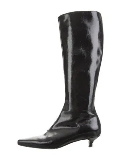 Pre-owned Totême Leather Riding Boots In Black