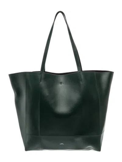Pre-owned Totême Leather Roam Leather Tote Large In Green