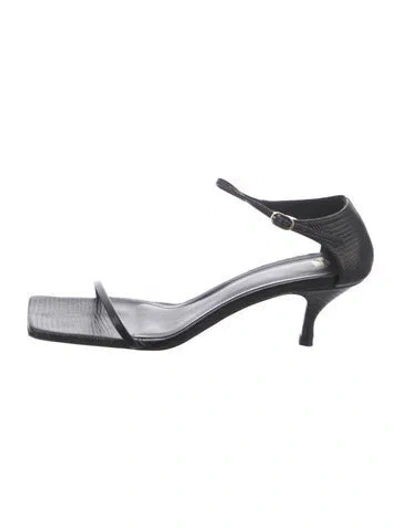 Pre-owned Totême Leather Sandals In Black