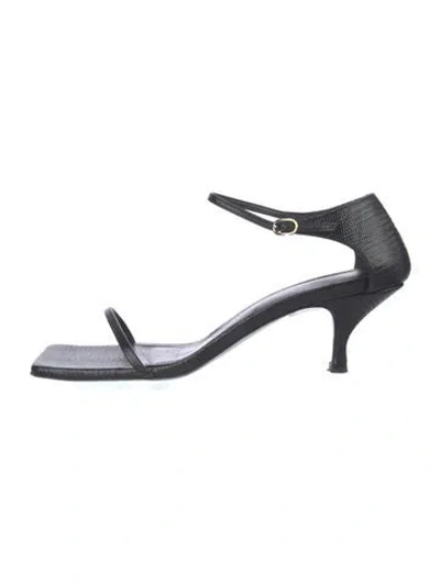Pre-owned Totême Leather Sandals In Black