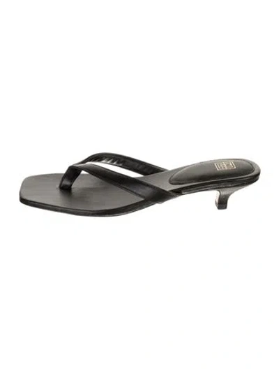 Pre-owned Totême Leather Sandals In Black
