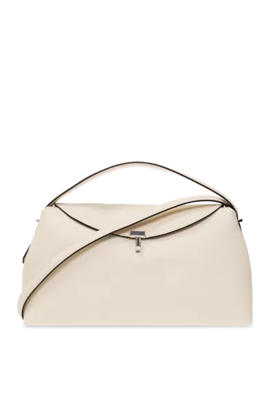 Totême Toteme Leather Shoulder Bag In Cream
