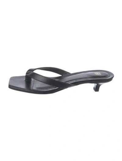Pre-owned Totême Leather Slides In Black