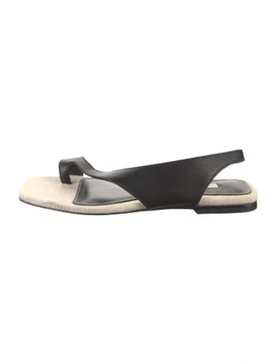 Pre-owned Totême Leather Slides In Black