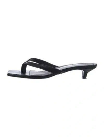 Pre-owned Totême Leather Slides In Black
