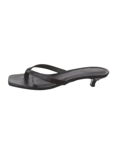 Pre-owned Totême Leather Slides In Black