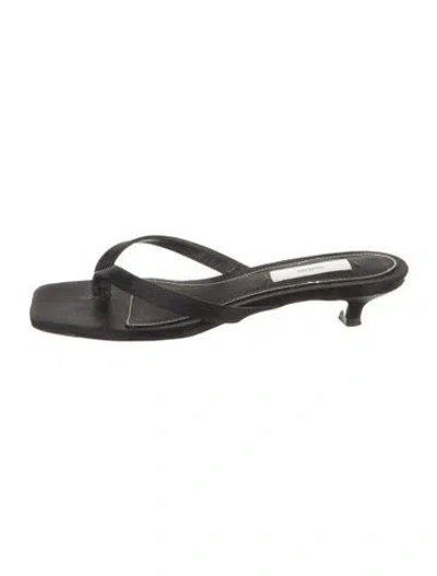 Pre-owned Totême Leather Slides In Black