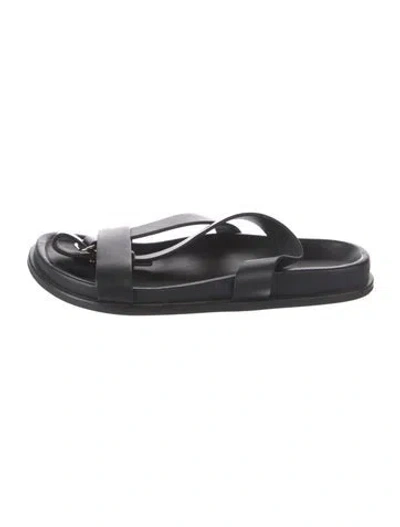 Pre-owned Totême Leather Slides In Black