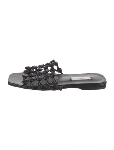 Pre-owned Totême Leather Slides In Black
