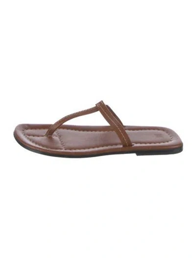 Pre-owned Totême Leather Slides In Brown