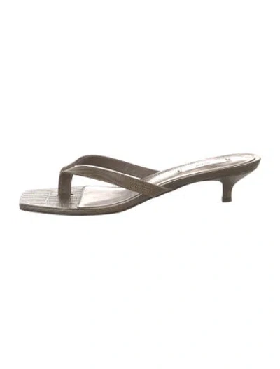 Pre-owned Totême Leather Slides In Brown