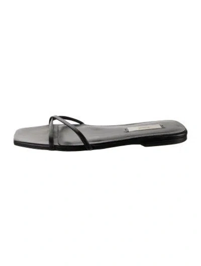Pre-owned Totême Leather Slides In Metallic/silver