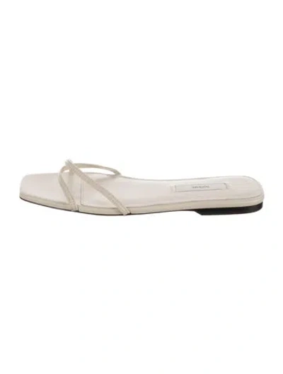 Pre-owned Totême Leather Slides In Neutral