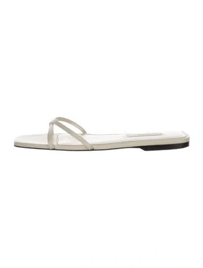 Pre-owned Totême Leather Slides In Neutrals