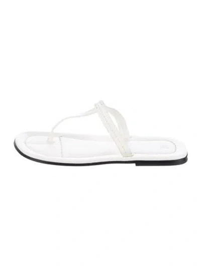 Pre-owned Totême Leather Slides In White