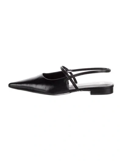 Pre-owned Totême Leather Slingback Flats In Black